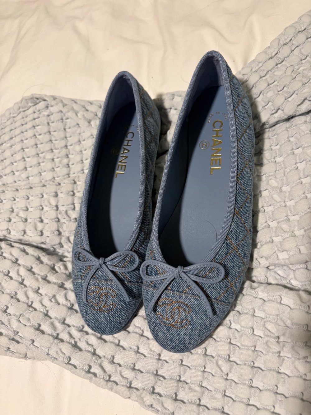 Chanel Denim Ballet Flats